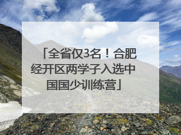 全省仅3名！合肥经开区两学子入选中国国少训练营