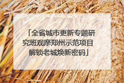 全省城市更新专题研究班观摩郑州示范项目 解锁老城焕新密码