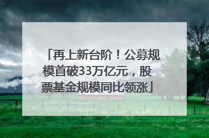 再上新台阶！公募规模首破33万亿元，股票基金规模同比领涨
