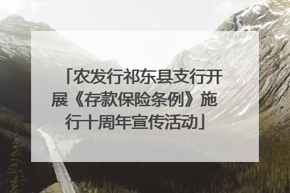 农发行祁东县支行开展《存款保险条例》施行十周年宣传活动