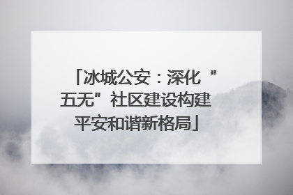 冰城公安：深化“五无”社区建设构建平安和谐新格局