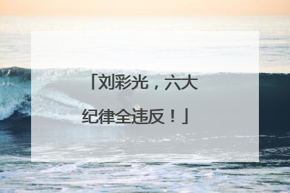 刘彩光，六大纪律全违反！