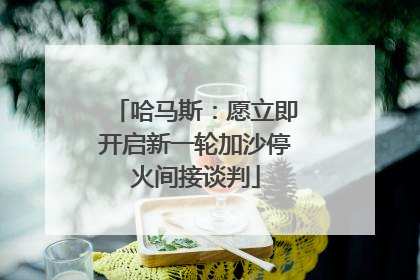 哈马斯：愿立即开启新一轮加沙停火间接谈判