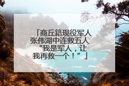 商丘籍现役军人张伟湖中连救五人 “我是军人，让我再救一个！”