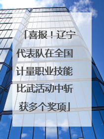 喜报！辽宁代表队在全国计量职业技能比武活动中斩获多个奖项