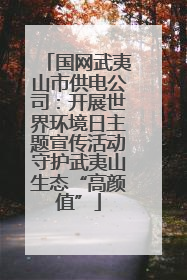 国网武夷山市供电公司：开展世界环境日主题宣传活动守护武夷山生态“高颜值”