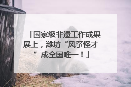 国家级非遗工作成果展上，潍坊“风筝怪才”成全国唯一！