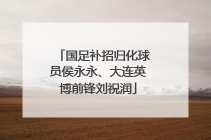 国足补招归化球员侯永永、大连英博前锋刘祝润