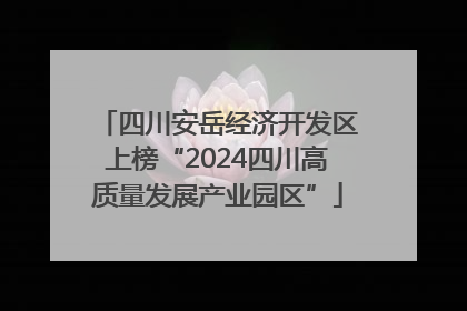 四川安岳经济开发区上榜“2024四川高质量发展产业园区”