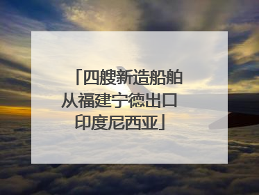 四艘新造船舶从福建宁德出口印度尼西亚