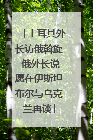 土耳其外长访俄斡旋 俄外长说愿在伊斯坦布尔与乌克兰再谈
