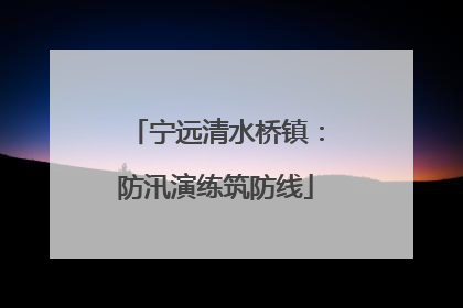 宁远清水桥镇：防汛演练筑防线