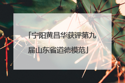 宁阳黄昌华获评第九届山东省道德模范