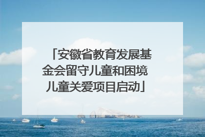 安徽省教育发展基金会留守儿童和困境儿童关爱项目启动