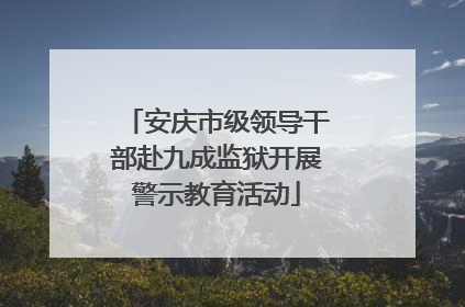 安庆市级领导干部赴九成监狱开展警示教育活动