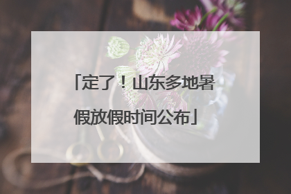 定了！山东多地暑假放假时间公布