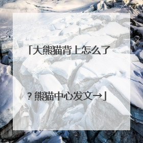 大熊猫背上怎么了？熊猫中心发文→