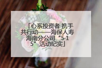 心系投资者 携手共行动——海保人寿海南分公司“5·15”活动纪实