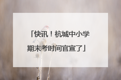 快讯！杭城中小学期末考时间官宣了