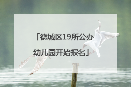德城区19所公办幼儿园开始报名