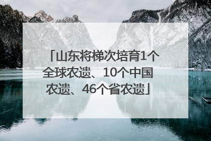 山东将梯次培育1个全球农遗、10个中国农遗、46个省农遗