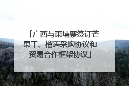 广西与柬埔寨签订芒果干、榴莲采购协议和贸易合作框架协议