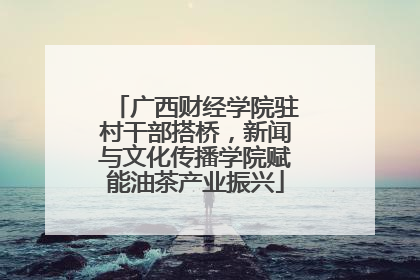 广西财经学院驻村干部搭桥，新闻与文化传播学院赋能油茶产业振兴