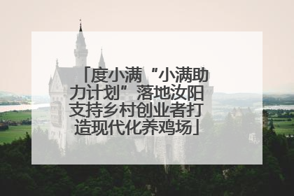 度小满“小满助力计划”落地汝阳支持乡村创业者打造现代化养鸡场