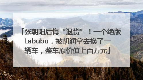 张朝阳后悔“退货”！一个绝版Labubu，被胡润拿去换了一辆车，整车原价值上百万元