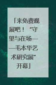 来免费观展吧！“守望与在场——毛本华艺术研究展”开幕