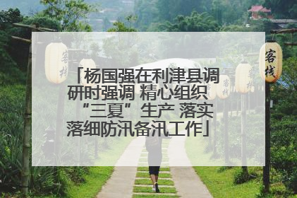 杨国强在利津县调研时强调 精心组织“三夏”生产 落实落细防汛备汛工作