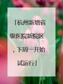 杭州新增省级医院新院区，下周一开始试运行