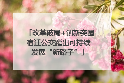 改革破局+创新突围 宿迁公交蹚出可持续发展“新路子”