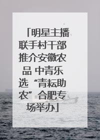 明星主播联手村干部推介安徽农品 中青乐选“青耘助农”合肥专场举办