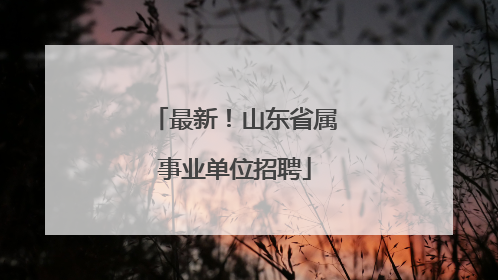 最新！山东省属事业单位招聘