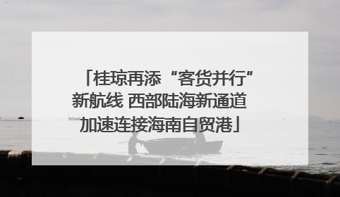 桂琼再添“客货并行”新航线 西部陆海新通道加速连接海南自贸港