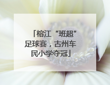 榕江“班超”足球赛，古州车民小学夺冠