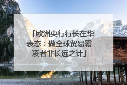 欧洲央行行长在华表态：做全球贸易霸凌者非长远之计
