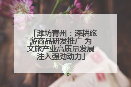 潍坊青州：深耕旅游商品研发推广 为文旅产业高质量发展注入强劲动力