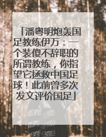潘粤明炮轰国足教练伊万：一个装傻不辞职的所谓教练，你指望它拯救中国足球！此前曾多次发文评价国足
