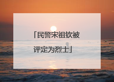 民警宋祖钦被评定为烈士