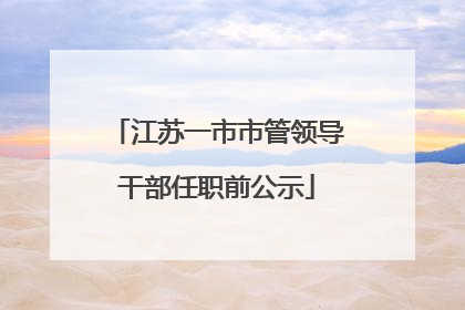 江苏一市市管领导干部任职前公示
