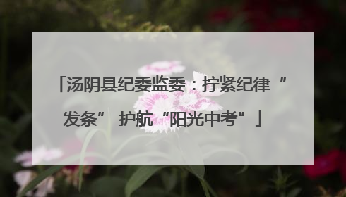 汤阴县纪委监委：拧紧纪律“发条” 护航“阳光中考”