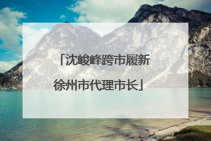 沈峻峰跨市履新徐州市代理市长