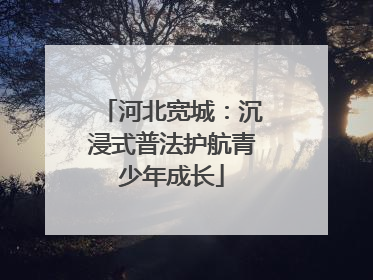 河北宽城：沉浸式普法护航青少年成长