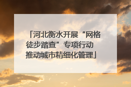 河北衡水开展“网格徒步踏查”专项行动 推动城市精细化管理
