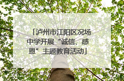 泸州市江阳区况场中学开展“诚信、感恩”主题教育活动