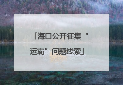 海口公开征集“运霸”问题线索