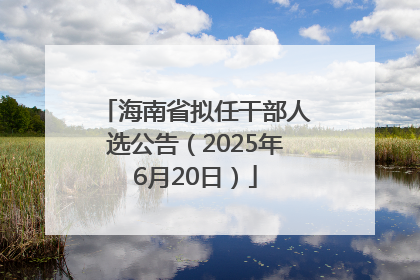 海南省拟任干部人选公告（2025年6月20日）