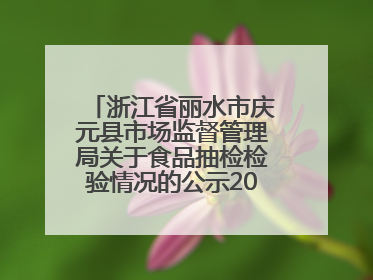 浙江省丽水市庆元县市场监督管理局关于食品抽检检验情况的公示2025年第3期